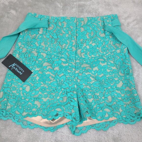 Marciano‎ by Guess High Waisted Teal lace short Size 4 - Picture 1 of 12